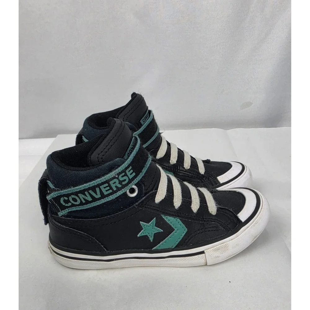 Converse Kids Pro Blaze Strap High Top Sneakers Black Teal 373216C Size 12 Youth